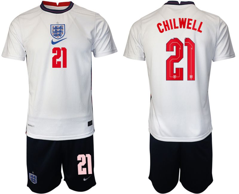 Men 2020-2021 European Cup England home white #21 Nike Soccer Jersey